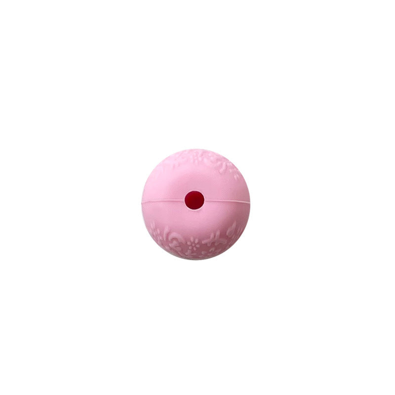 Wholesale 20pcs/pack Food grade silicone embossed pattern abacus beads